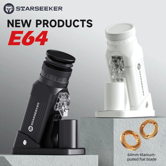 【2026ใหม่】STARSEEKER E64 เครื่องบดกาแฟ Electric Coffee Grinder 64MM Titanium Cone Burr Stepless Adjustment Espresso