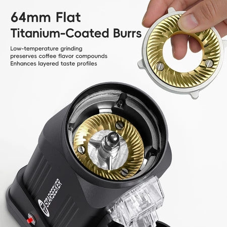 【2026ใหม่】STARSEEKER E64 เครื่องบดกาแฟ Electric Coffee Grinder 64MM Titanium Cone Burr Stepless Adjustment Espresso