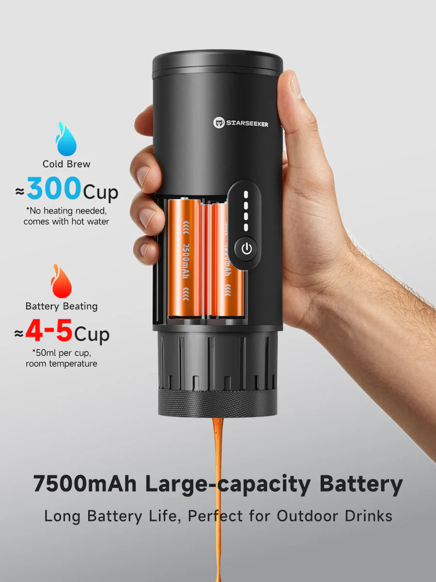 STARSEEKER S51 เครื่องชงกาแฟแบบพกพา  ใช้ได้ทั้งผงกาแฟและแคปซูลกาแฟ พร้อมระบบทำความร้อน การสกัดแบบไร้ก้การให้ความร้อนเร็ว