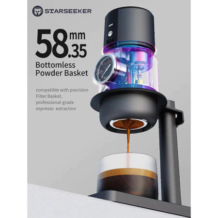 【เก็บเงินปลายทาง】 STARSEEKER Super58 Espresso Travel เครื่องชงกาแฟแบบพกพาสําหรับ Camping รถเครื่องชงกาแฟ USB-C Bracket Tamper