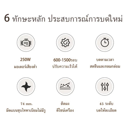 Starseeker AK74 Electric Coffee Grinder 74MM เครื่องบดเมล็ดกาแฟไฟฟ้าพลาสม่าเชิงพาณิชย์เครื่องชงกาแฟตั้งเวลา