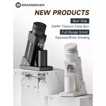 【เก็บเงินปลายทาง】 STARSEEKER E55 Pro เครื่องบดกาแฟไฟฟ้าอัจฉริยะ ใบมีดกรวยไทเทเนียม 55MM ปรับความละเอียดไร้ขั้น Stepless Adjustment อุปกรณ์ชงกาแฟ Espresso กาแฟดริป ระดับมืออาชีพ